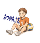 バレーボール 男子 部活 スポーツ (小)（個別スタンプ：15）