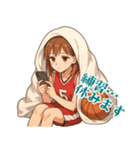 バスケットボール 女子 スポーツ (小)（個別スタンプ：4）