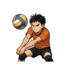 バレーボール 男子 部活 スポーツ（個別スタンプ：24）
