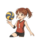 バレーボール 女子 部活 スポーツ（個別スタンプ：1）