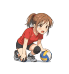 バレーボール 女子 部活 スポーツ（個別スタンプ：6）