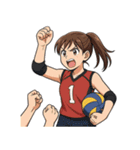バレーボール 女子 部活 スポーツ（個別スタンプ：7）