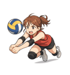 バレーボール 女子 部活 スポーツ（個別スタンプ：9）