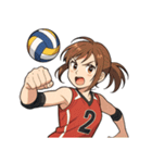 バレーボール 女子 部活 スポーツ（個別スタンプ：12）
