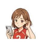 バレーボール 女子 部活 スポーツ（個別スタンプ：13）