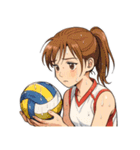 バレーボール 女子 部活 スポーツ（個別スタンプ：16）