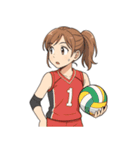 バレーボール 女子 部活 スポーツ（個別スタンプ：18）