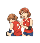 バレーボール 女子 部活 スポーツ（個別スタンプ：22）