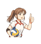 バレーボール 女子 部活 スポーツ（個別スタンプ：23）