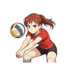 バレーボール 女子 部活 スポーツ（個別スタンプ：24）