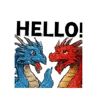 Dragon blue and red（個別スタンプ：11）
