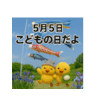 ふわふわひよこ(5月)40個セット（個別スタンプ：3）