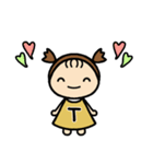 イニシャルT 女の子（個別スタンプ：15）