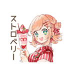 ときめく★ストロベリーアイス好きの女の子（個別スタンプ：1）