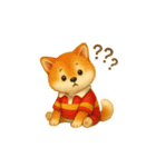 ラグビー大好き柴犬コタロウのスタンプ（個別スタンプ：3）