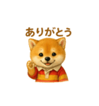 ラグビー大好き柴犬コタロウのスタンプ（個別スタンプ：4）