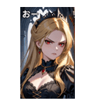 怒りの表情の金髪の女吸血鬼（個別スタンプ：6）