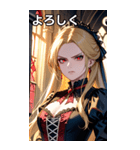 怒りの表情の金髪の女吸血鬼（個別スタンプ：21）