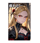 怒りの表情の金髪の女吸血鬼（個別スタンプ：23）