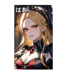 怒りの表情の金髪の女吸血鬼（個別スタンプ：24）