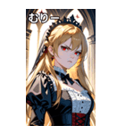 怒りの表情の金髪の女吸血鬼（個別スタンプ：25）