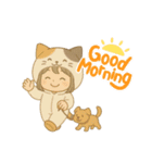 日常使いやすいスタンプ(猫好き女の子)（個別スタンプ：2）