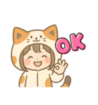日常使いやすいスタンプ(猫好き女の子)（個別スタンプ：6）