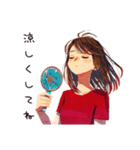 やさしい妻の夏♡ほんわか日常（個別スタンプ：6）
