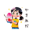 子ども（女の子）のなつやすみ★家族（個別スタンプ：6）