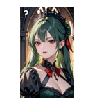 好奇心に満ちた深緑髪の女吸血鬼（個別スタンプ：30）