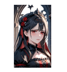 深い悲しみをたたえた黒髪の女吸血鬼（個別スタンプ：14）
