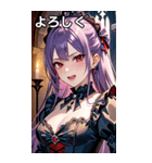 嘲笑する紫髪の女吸血鬼（個別スタンプ：21）