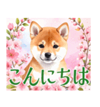 水彩感じる柴犬スタンプ（個別スタンプ：1）