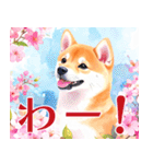 水彩感じる柴犬スタンプ（個別スタンプ：9）