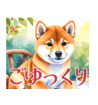 水彩感じる柴犬スタンプ（個別スタンプ：25）