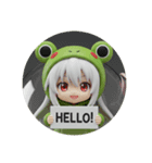 カエル着ぐるみ精霊ちゃんカプセルトイ（個別スタンプ：3）