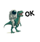 恐竜と宇宙飛行士（個別スタンプ：8）