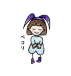 おかっぱ頭のバニーちゃん6（個別スタンプ：9）