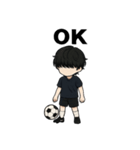 黒髪マッシュのサッカー少年スタンプ（個別スタンプ：2）
