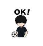 黒髪マッシュのサッカー少年スタンプ（個別スタンプ：18）