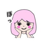 使いやすい女の子の8色スタンプ（個別スタンプ：1）