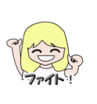 使いやすい女の子の8色スタンプ（個別スタンプ：19）