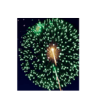 背景に花火が打ち上がる✨納涼花火セット（個別スタンプ：5）