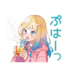 まったり★パーカーの女の子宅飲み（個別スタンプ：7）