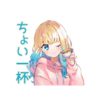 まったり★パーカーの女の子宅飲み（個別スタンプ：10）