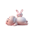ピンクうさぎは君が好き（個別スタンプ：1）