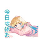 全力だらだら★パーカーの女の子（個別スタンプ：4）