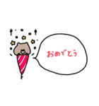 優しいお色のクマ。色々な吹き出し付き。（個別スタンプ：30）