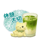 大人可愛い❇︎はんなり抹茶色の猫❇︎3D（個別スタンプ：13）