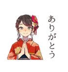 おしとやか着物女子の夏（個別スタンプ：3）